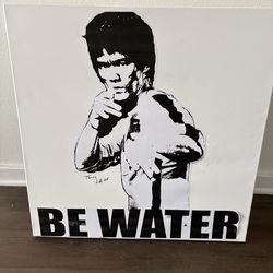 Bruce Lee “ be water “ Collage on canvas 24x24