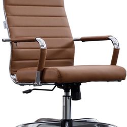 Home Office Chair Ribbed, Modern Leather Conference Room Chairs, Ergonomic Office Desk Chair, High Back Executive Computer Chair, Adjustable Swivel Ch