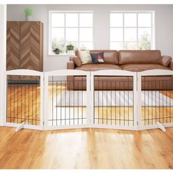 PAWLAND Extra Wide Dog (or Baby) Gate with Extra Support