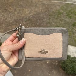 Pebble Leather Coach Wristlet 
