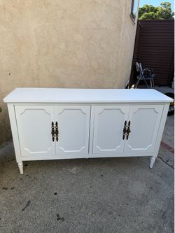 RoyalCraft Buffet Cabinet with Storage, 59" Vintage Sideboard with Adjustable Shelves, Mid Century Modern Painted Credenza Coffee Bar for Kitchen, Din