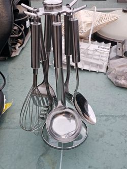Stainless Steel Kitchen Utensil Set with Stand