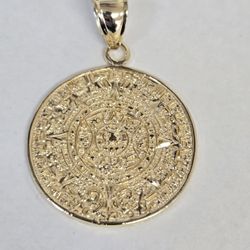 14kt Gold Aztec Calendar Charm