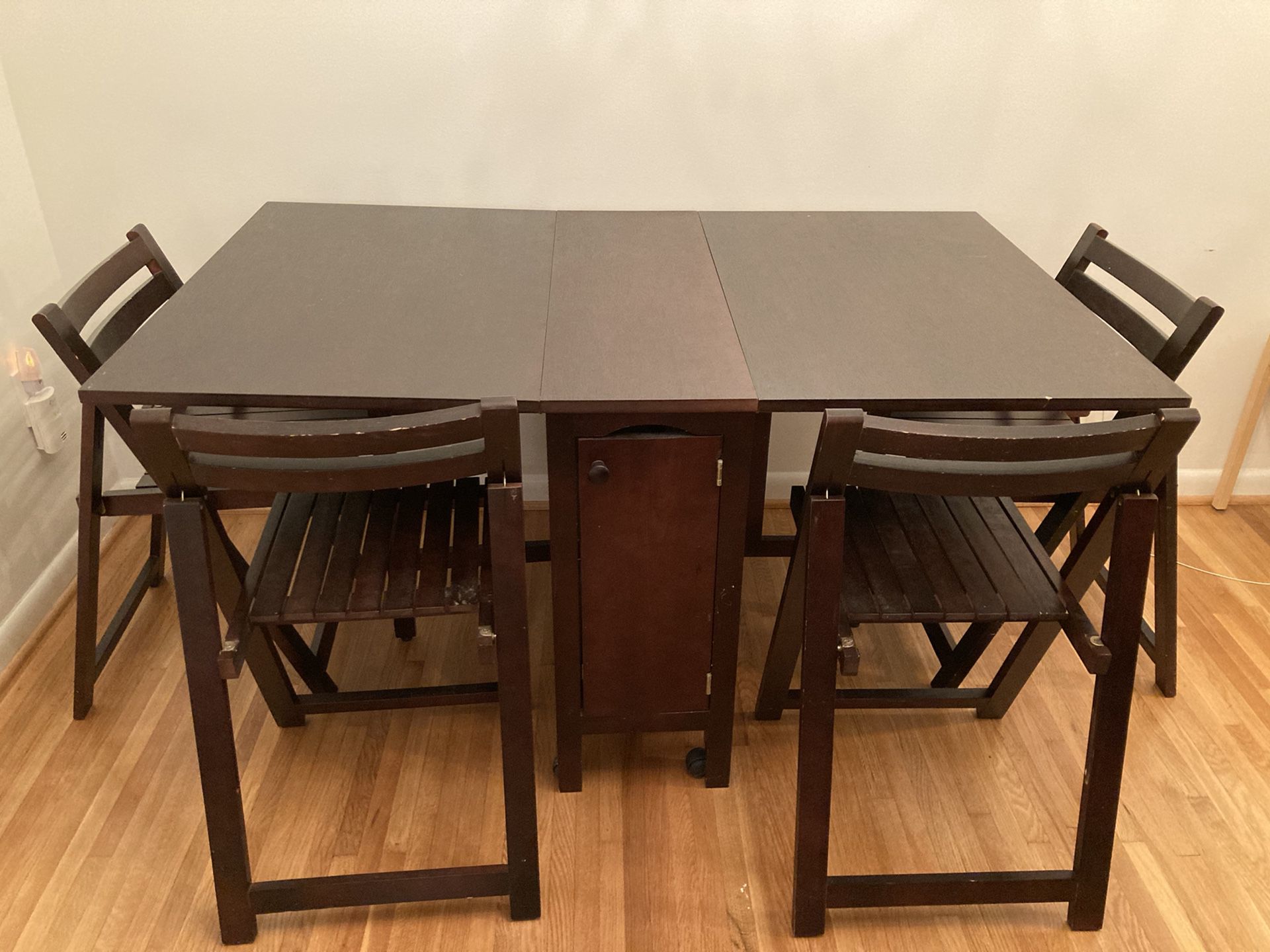 Drop leaf dining set with chairs
