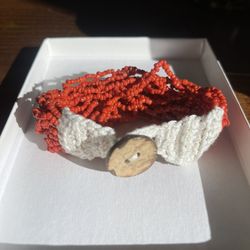  Bracelet  Coral  Multi Strand Seed Bead 