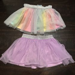 Garanimals Tulle Tutu 6/9 Months Lot Of 2 Lavender  And Rainbow Girls Skirt