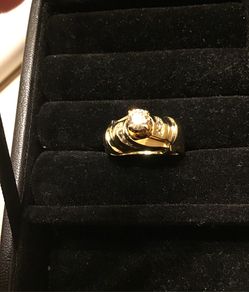 14 k Yellow Gold All Authentic Real Diamond Ring