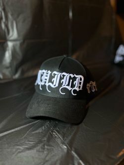 Black Embroidered Snapback Baseball Cap