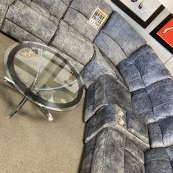 Grey Leather Sectional 🩵