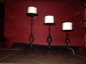 3 Candle Holders + Candles