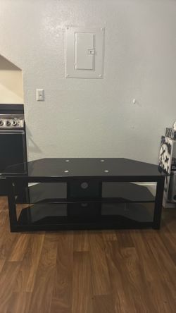 Black Glass Entertainment Center 3 Tier