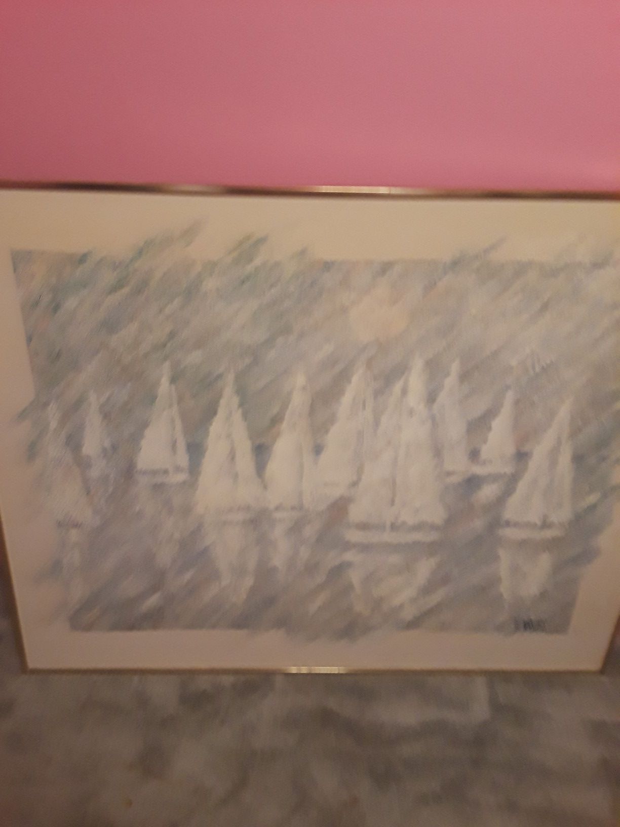 Sail boats in the mist
