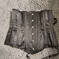 Instant Shape Black Satin Longline Underbust