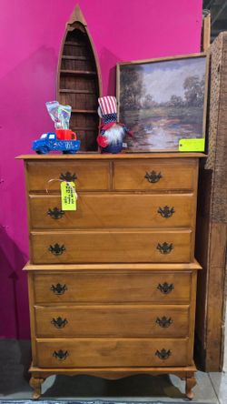 Chippendale Solid Maple Highboy Dresser