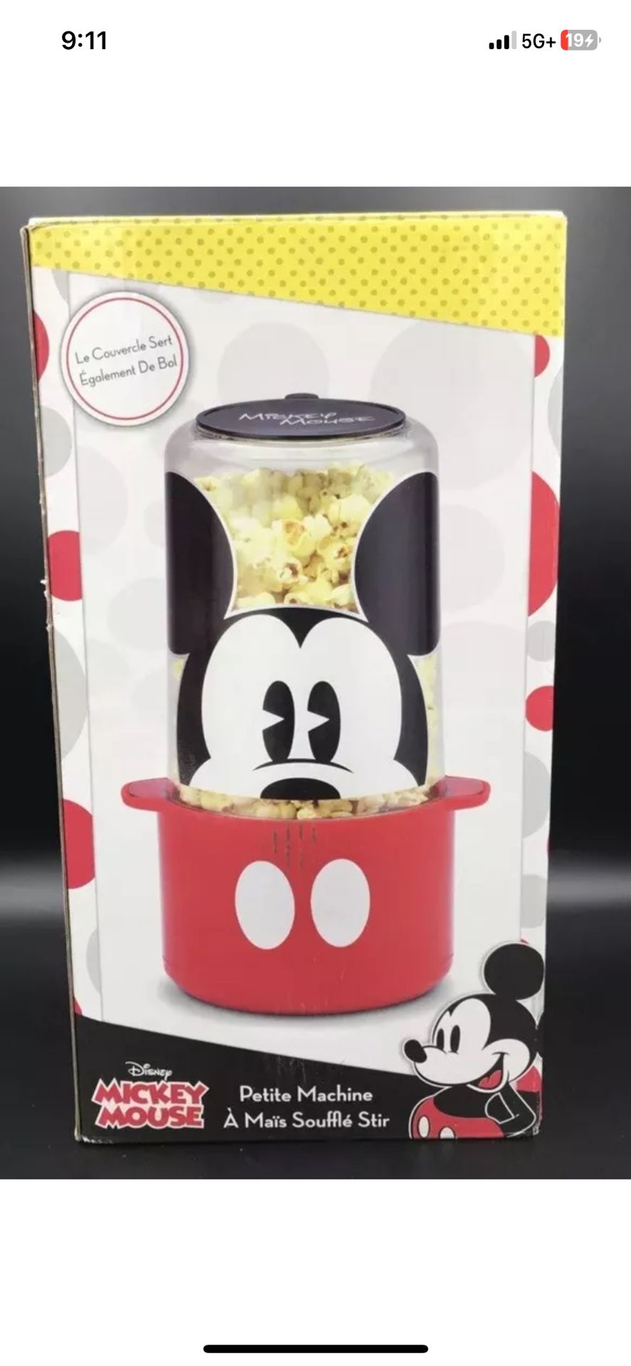 Select Brands Disney Mickey Mouse Mini Stir Popcorn Popper