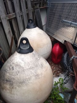 2 large fishing buoys price is for both approximately 3ft. X 8fi around