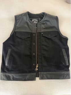 Espinoza Leather Denim Motorcycle Vest