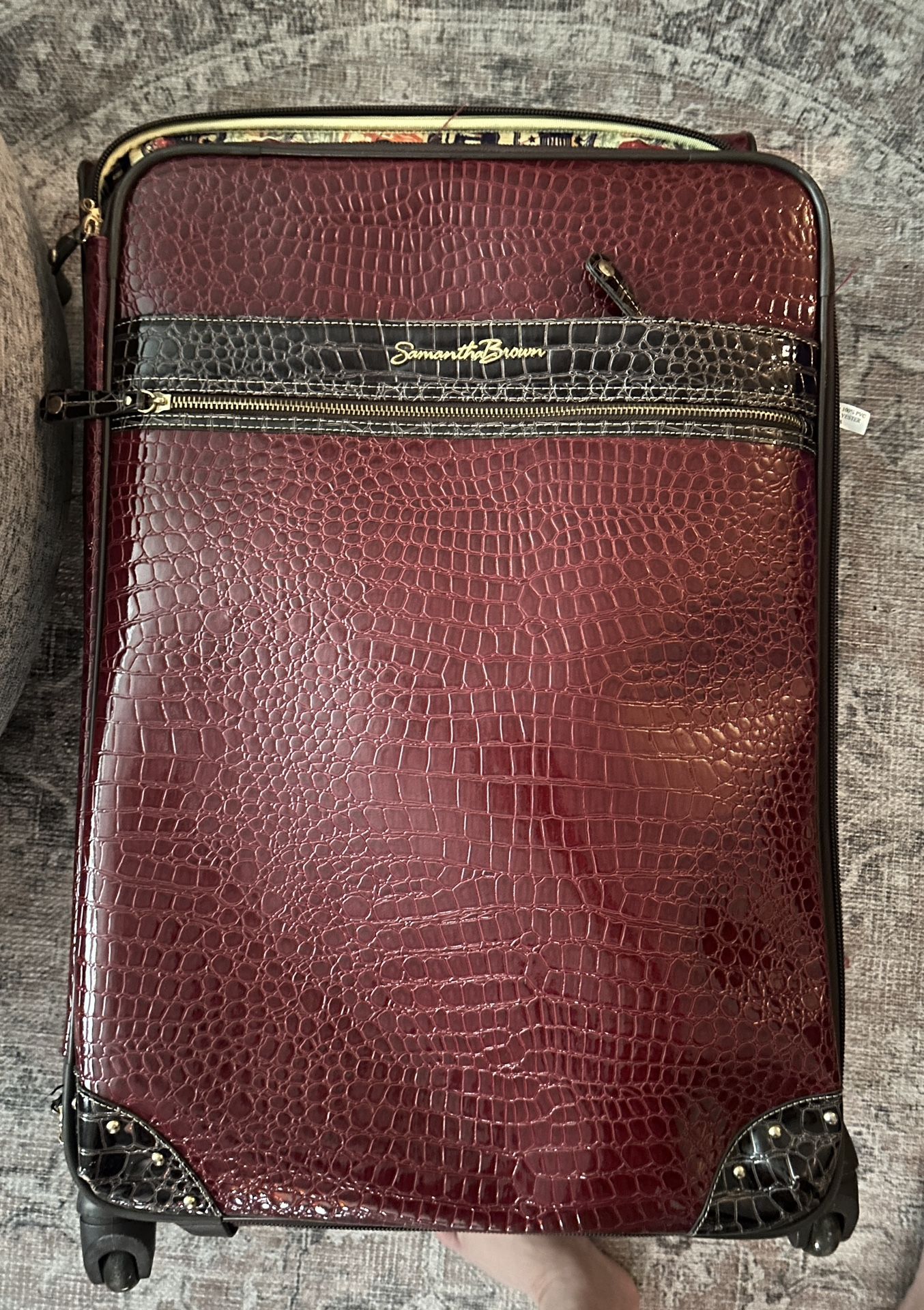Samantha Brown Croco-Embossed Spinner Suitcase