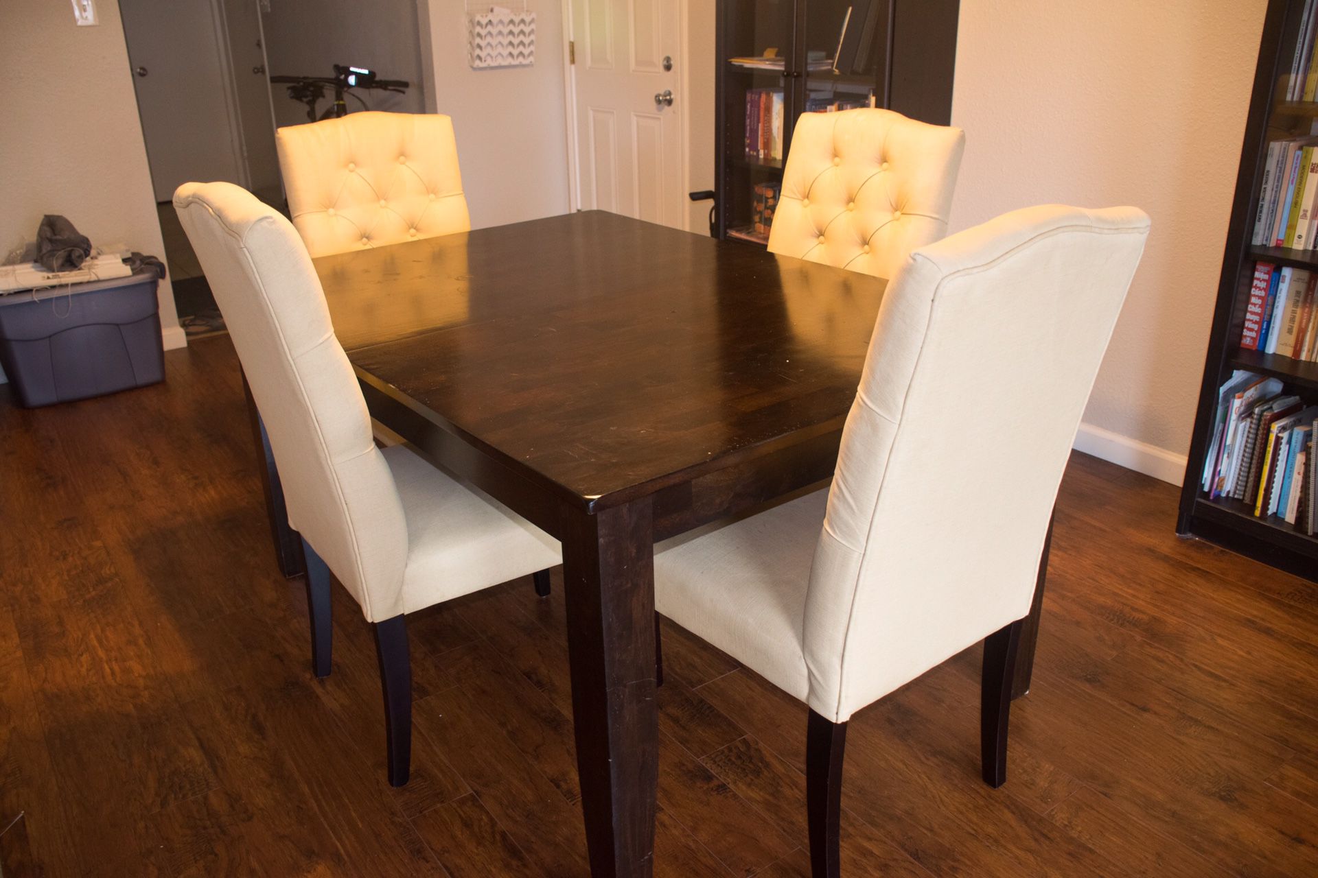 Wooden dining table with chair