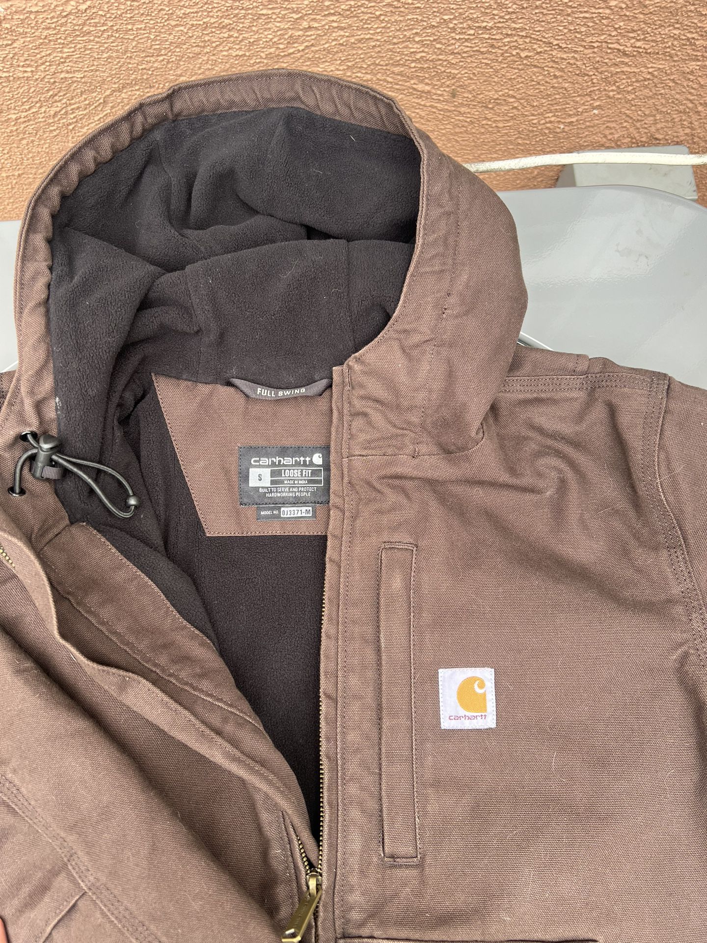 Carhartt Full Swing Jacket, Duck Insulated Sleeve, Brown, Small Size