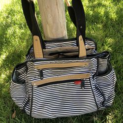 Skip Hop French Stripe Diaper Bag with changing mat