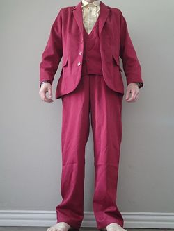 Beetlejuice Halloween Costume Burgundy Tuxedo – Complete Suit