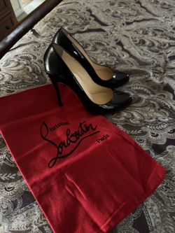 Christian Louboutin Patent Leather Heels - Black, Size 38