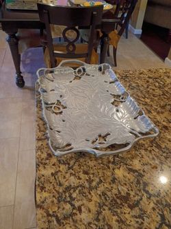 Silver serving tray