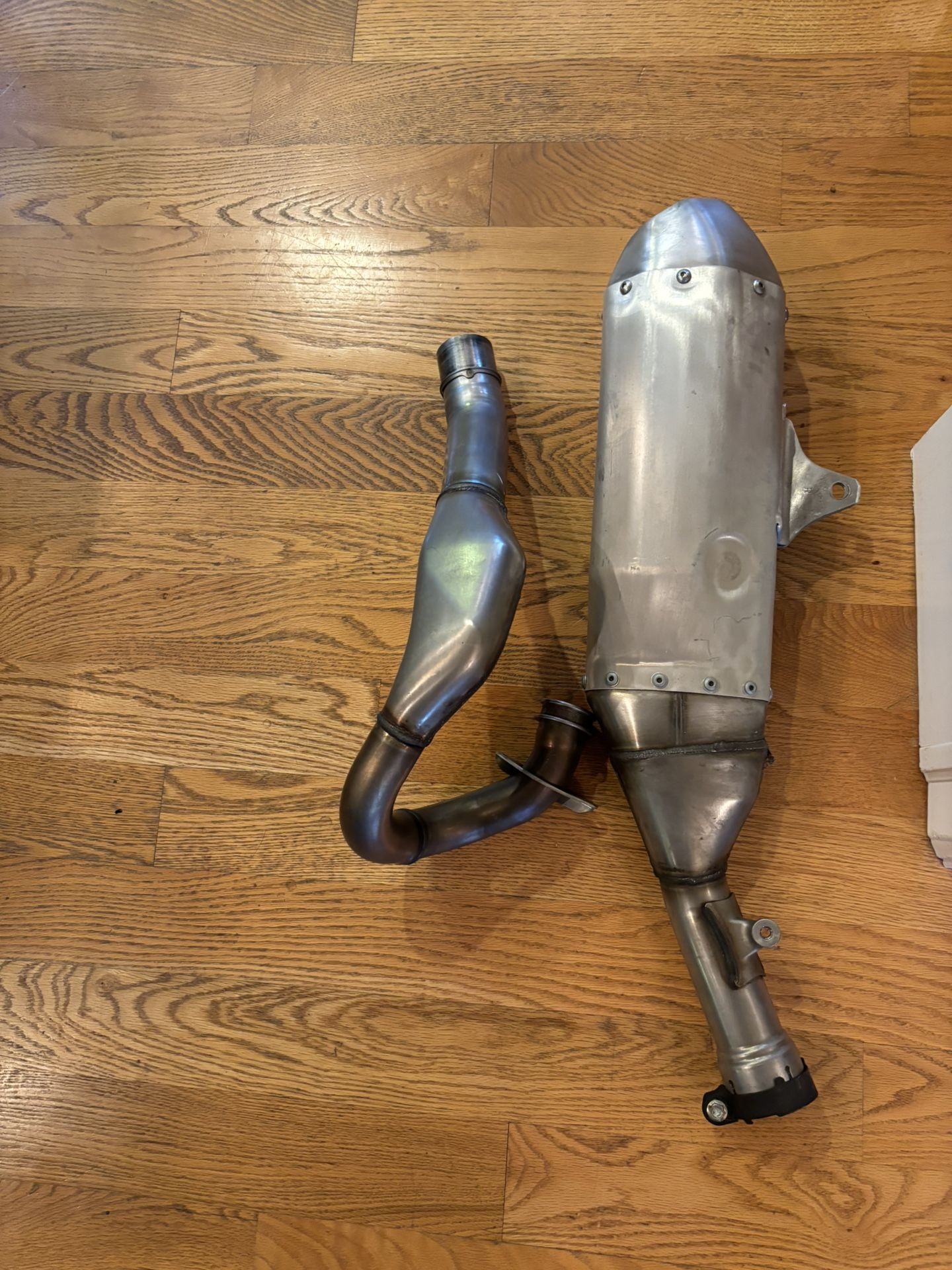 Motorcycle, Honda CRF 450 R stock exhaust system
