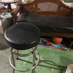 Set Of 4 Bar Stools Leather And Metal
