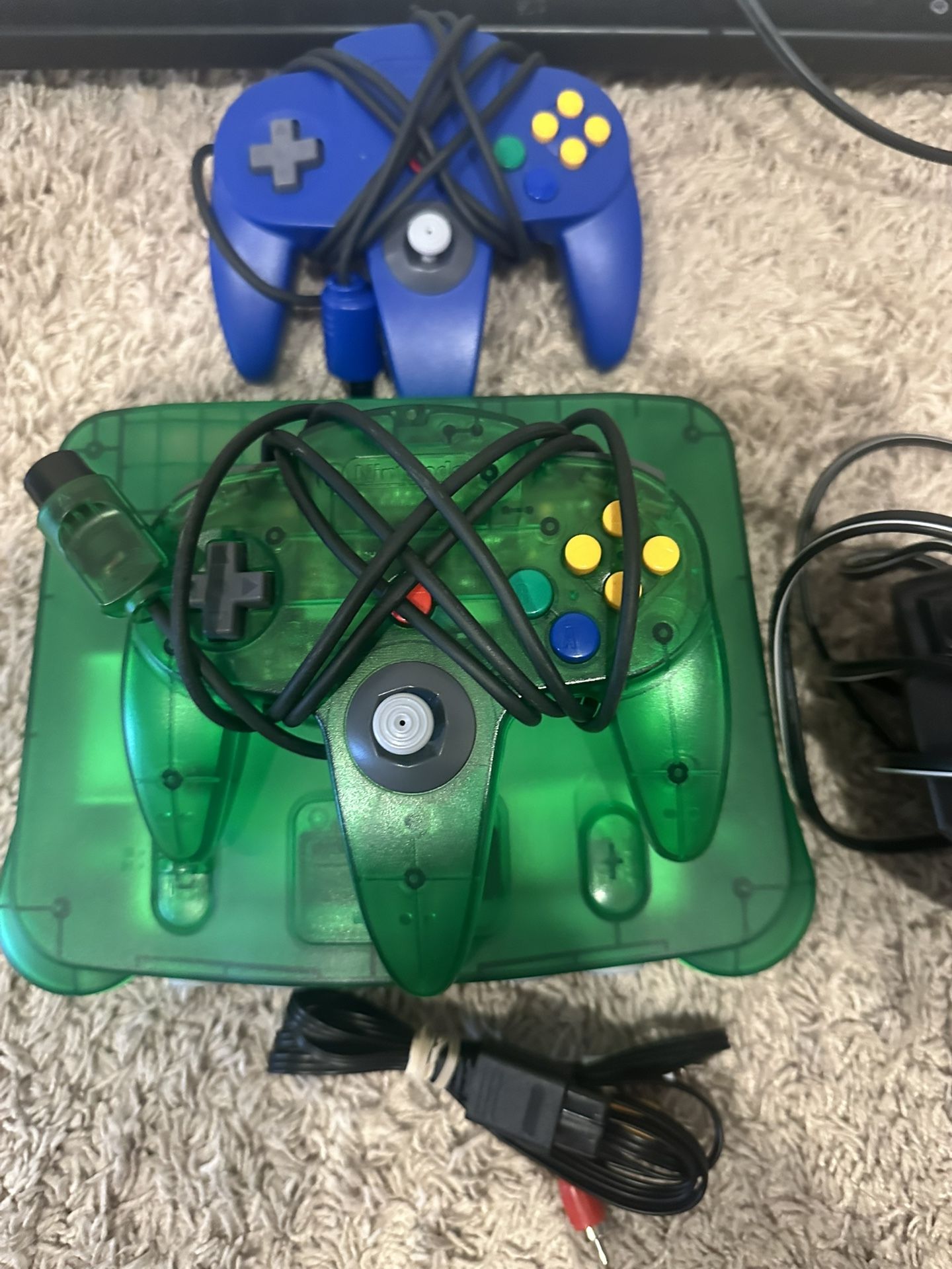 Nintendo N64 Jungle Green Bundle With Games