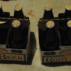 Vintage 6 Vess Root Beer Bottles With Case
