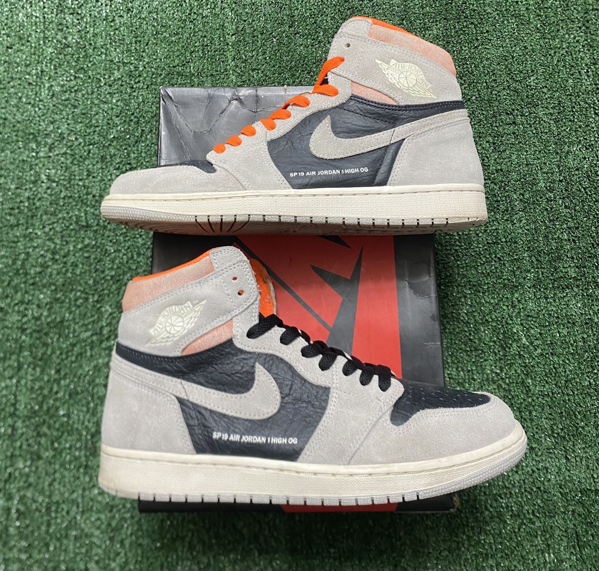 Jordan Neutral Grey Hyper Crimson 1s size 10.5 USED