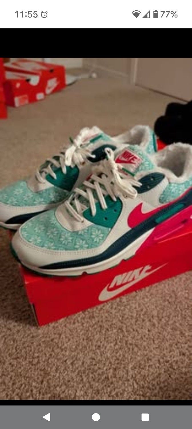Nike Air Max 90 Nordic Christmas Sweater shoes [DC1607-100] SZ 11