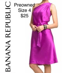 Banana Republic Magenta Silk Dress Sz4