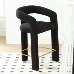 CIMOTA Open Back Counter Stool , Black Gold