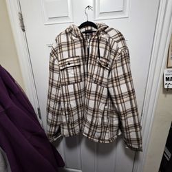3XL- SCODI Men's Flannel Shirt Jacket Fleece Sherpa Lined Plaid Jackets Coat Full Zip Up Hoodie