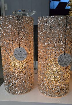 Set Of 2 Crystal Candle Holders New