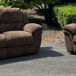 Dark Brown Couch And Loveseat Reclining Set 