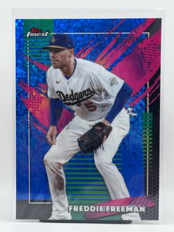 Topps Finest Freddie Freeman Los Angeles Dodgers Blue Speckle /150 Card #229