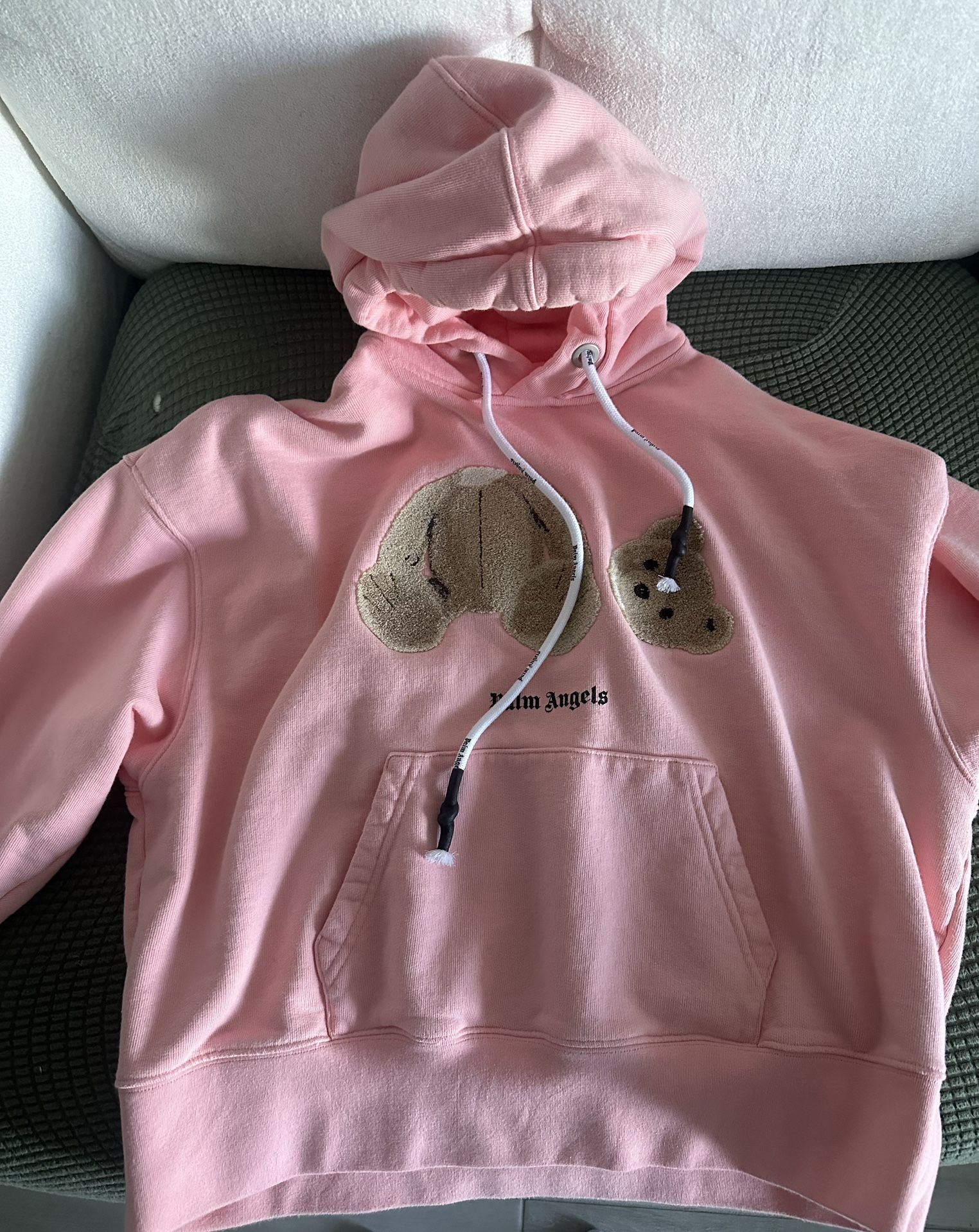 Pink Palm Angels teddy hoodie #PalmAngels