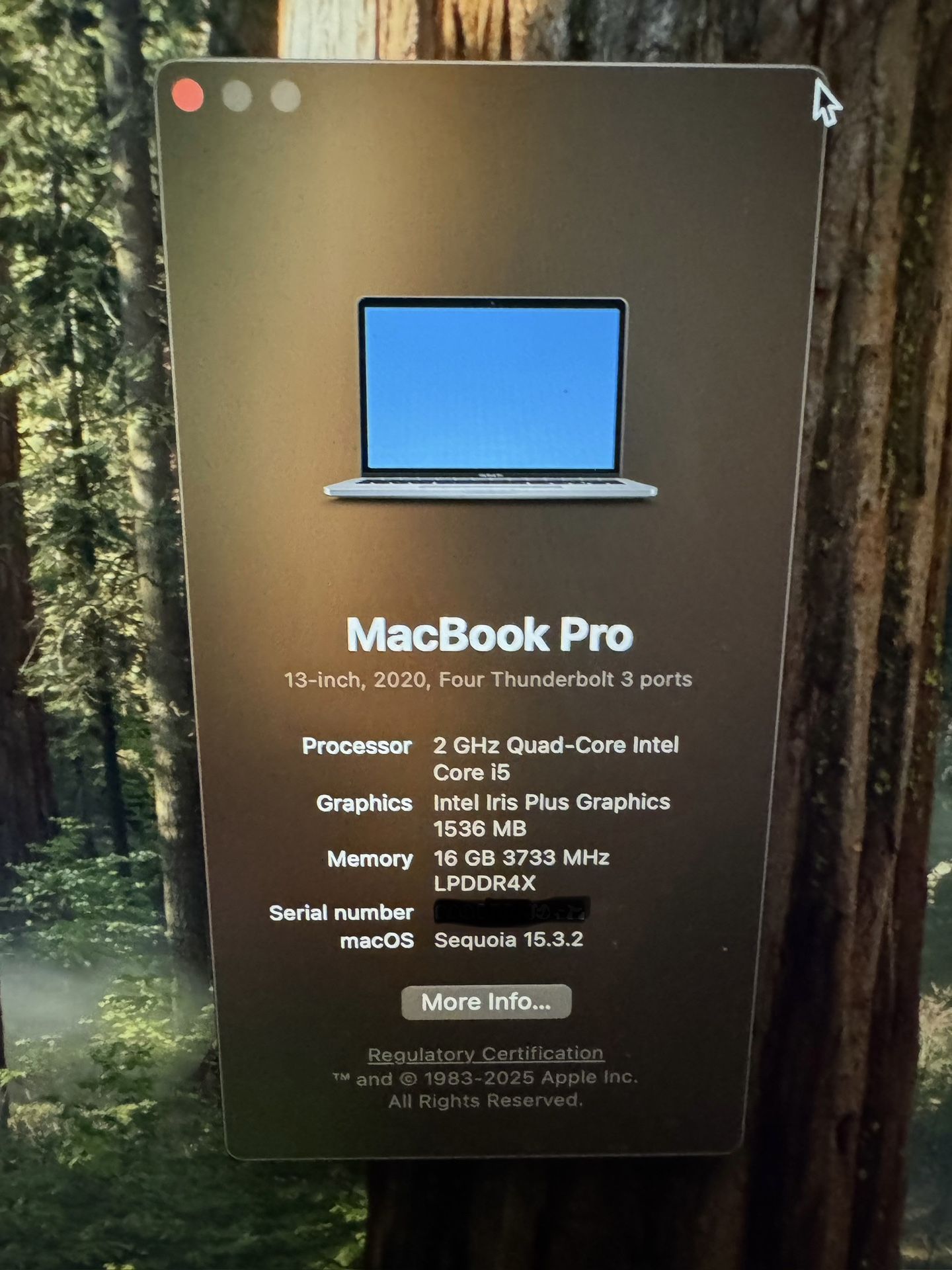 2020 13” Macbook Pro 16GB Ram