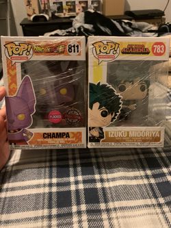 POP! Dragon Ball Z Champa Flocked and My Hero Academia