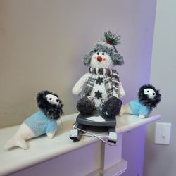 Snow Man And Seals Christmas Decor