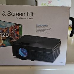 Projector HD And 120" Screen HDMI IN OUT 