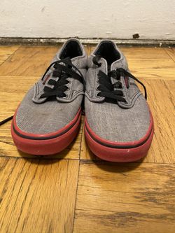 Used gray red vans size 7.5