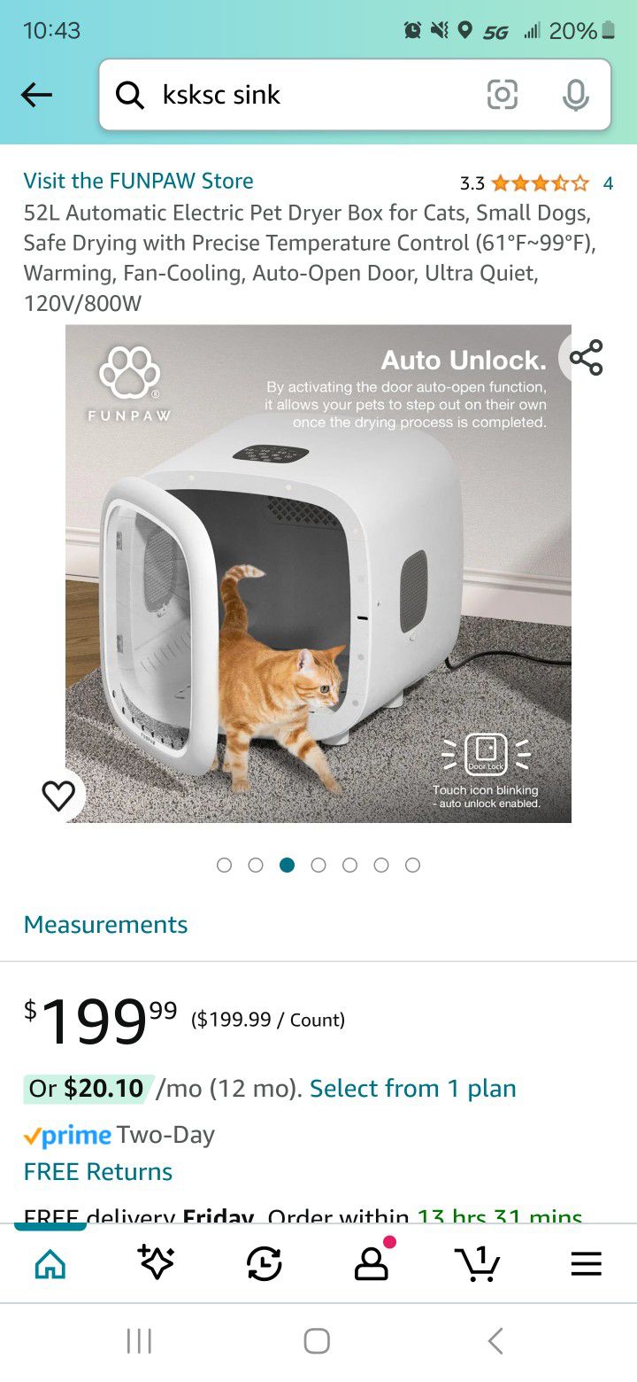 Cat OR Small Dog Dryer 