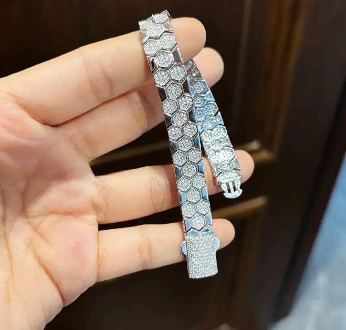 moissanite honeycomb bracelet