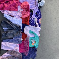 One 6 month outfit, 6-9 months & 9 months clothes (18 articles of clothes)