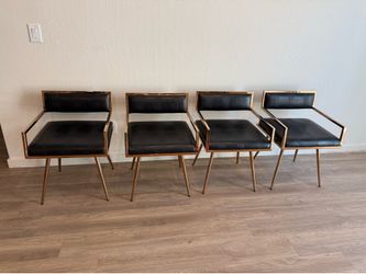 Black and Rose Gold Chic Dining Chairs
